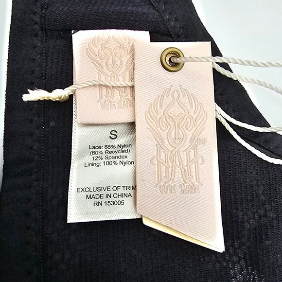 Free people We Are HAH Womans size S Don't Cross Me Halter Bralette Black NEW - Picture 5 of 8